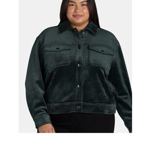 Terra & Sky Women’s Plus Size Cropped Corduroy Shacket Size 4x NEW